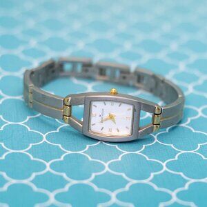 7 inch, Vintage Geometric Square Stylish Silver Tone Watch by Anne Klein - R35